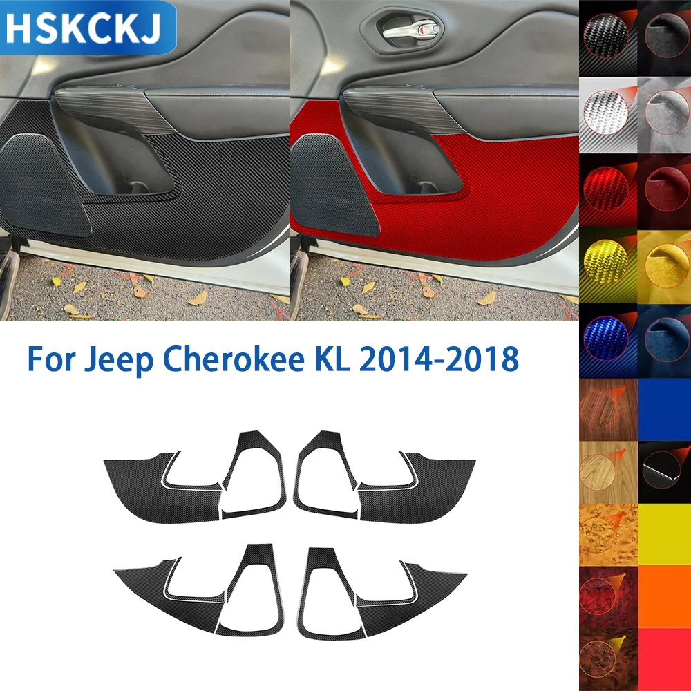 Аксессуары для Jeep Cherokee KL 2014-2018 настоящее мягкое углеродное волокно автомобильная