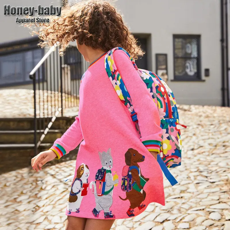 

Школьная одежда, одежда, платья для девочек с вышивкой в виде животных, детская одежда принцессы, платье на день рождения, Детский костюм