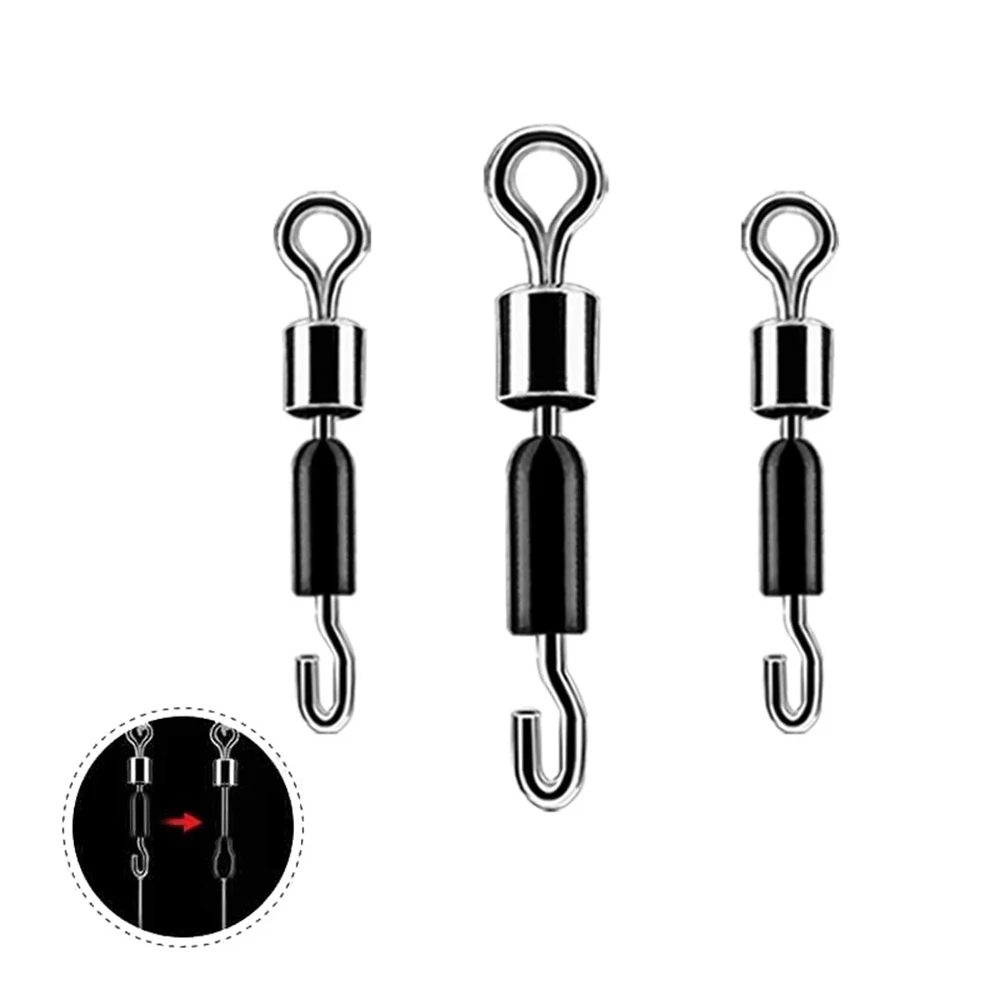 Swivels Fishing Line Quick Link Accessories Solid Rings Rolling Hook Fast Connector Bearing Swivel | Спорт и развлечения