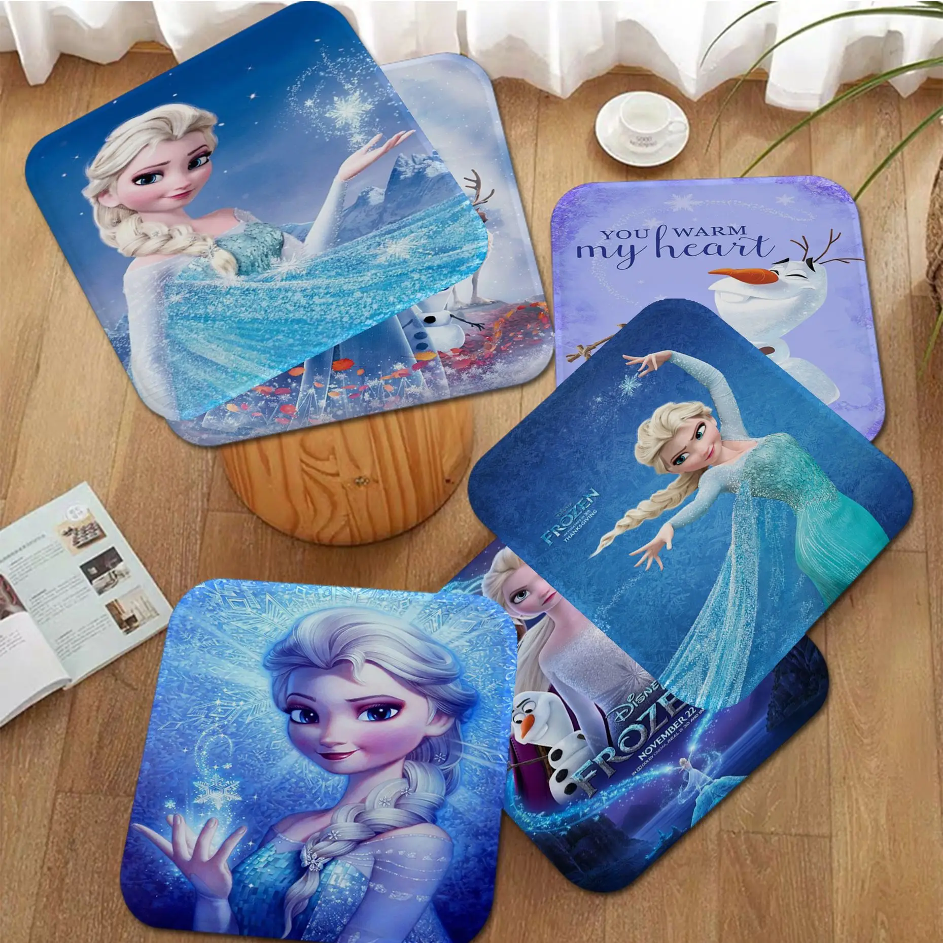 

Disney Cartoon Frozen Princess European Stool Pad Patio Home Kitchen Office Chair Seat Cushion Pads Sofa Seat 40x40cm Seat Mat