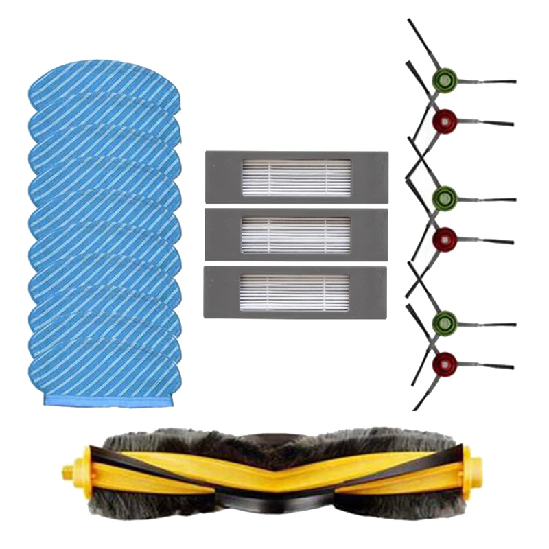 

10Pcs Mop Cloth Pads Set for Ecovacs Deebot Ozmo 920 950 Vacuum Cleaner Parts with HEPA Filter Main Roller Side Brush