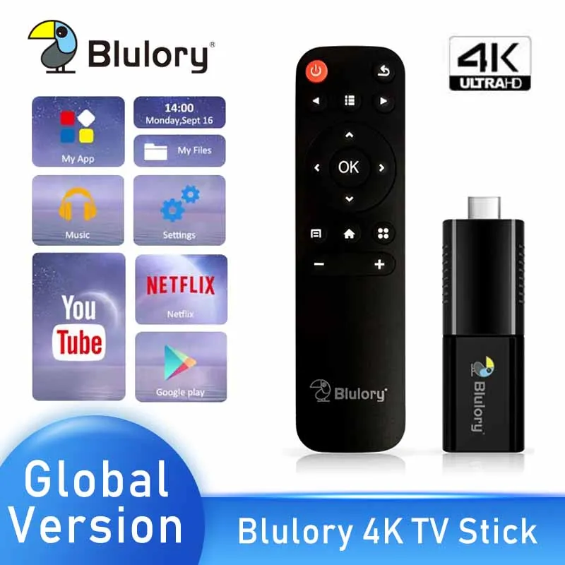 Blulory 4K 60 кадров в секунду ТВ-трость Android HDMI2.0a 3D устройство для снятия шума телефон