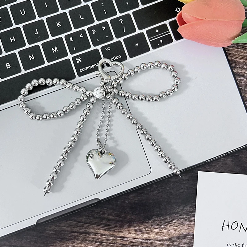 Милый брелок с бантом и сердцем подвеска милыми бусинами подвесные украшения для