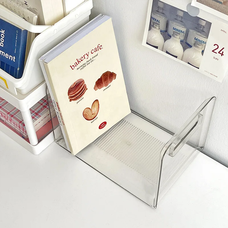 

Прозрачная акриловая подставка для книг, простой Рабочий стол для студентов, креативная стойка для хранения книг, книжный блок