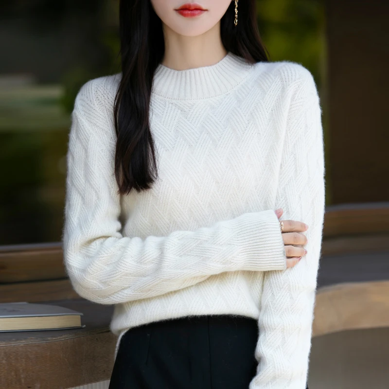 Новинка Осень-зима женский свитер из 100% мериносовой шерсти трикотажный теплый