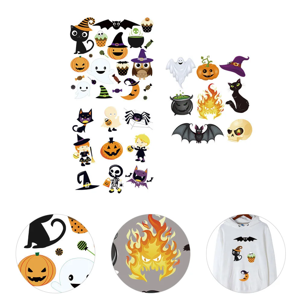 

Transfer Clothes Iron Patchessticker Stickers Heat Pumpkin Press Decoration Sheet Paper Ghost Patch Appliquevinyl Tshirt