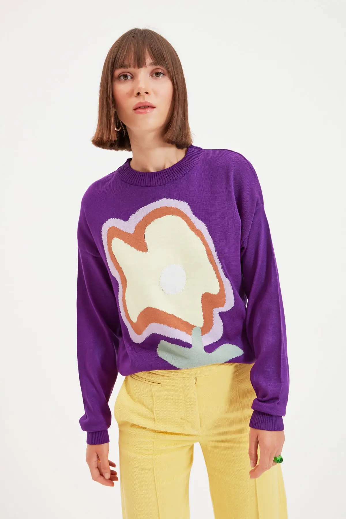 

Lilac Jakarlı Knitwear Sweater