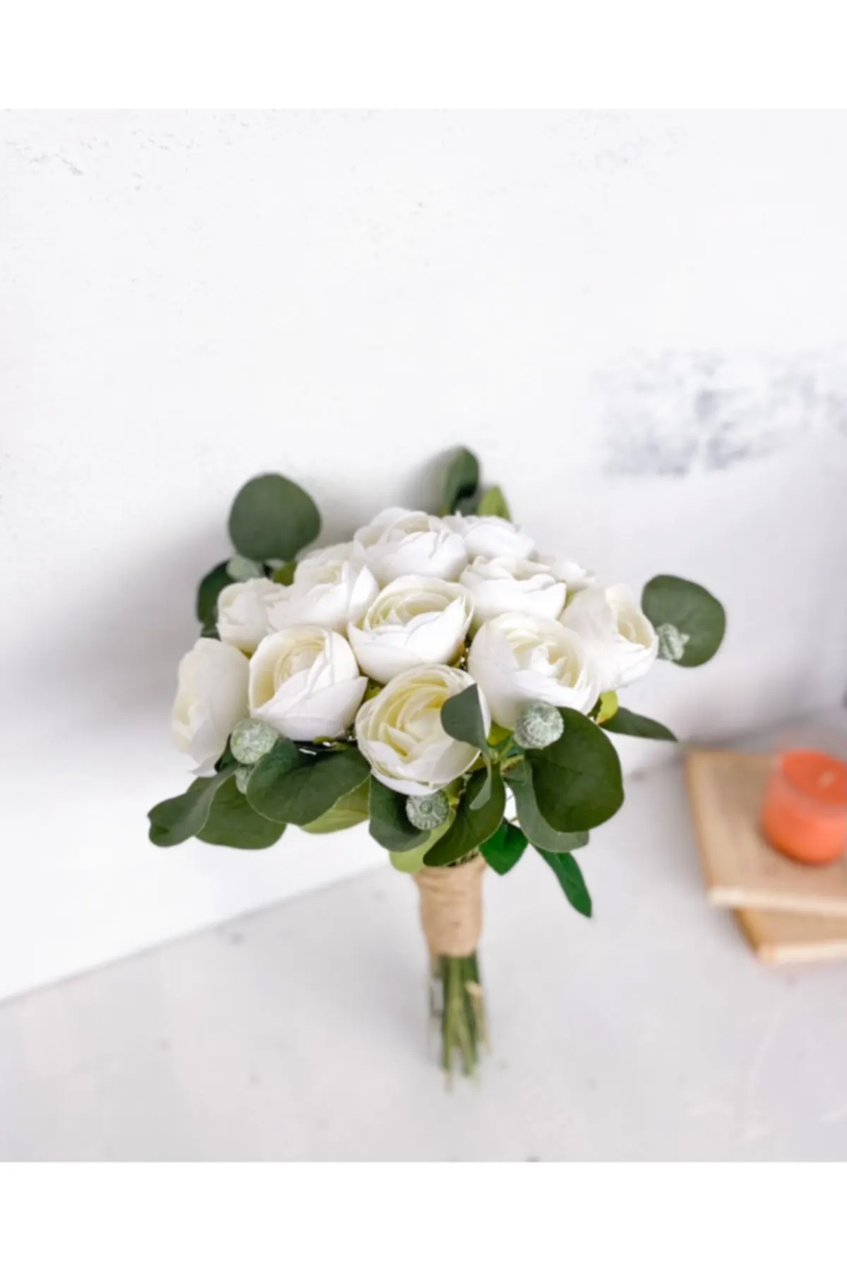 

Bridal Accessories Ecru And Eucalyptus Bridal Bouquet Wedding Handmade For Bride And Bridesmaids