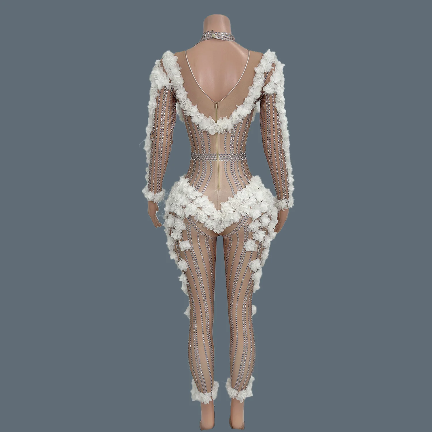 Женский комбинезон с цветочным принтом обтягивающий костюм для выступлений