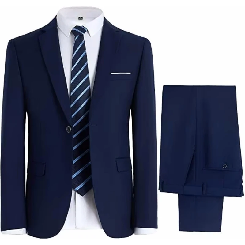 Мужской костюм из 2 предметов темно-серого цвета с лацканами на одной пуговице