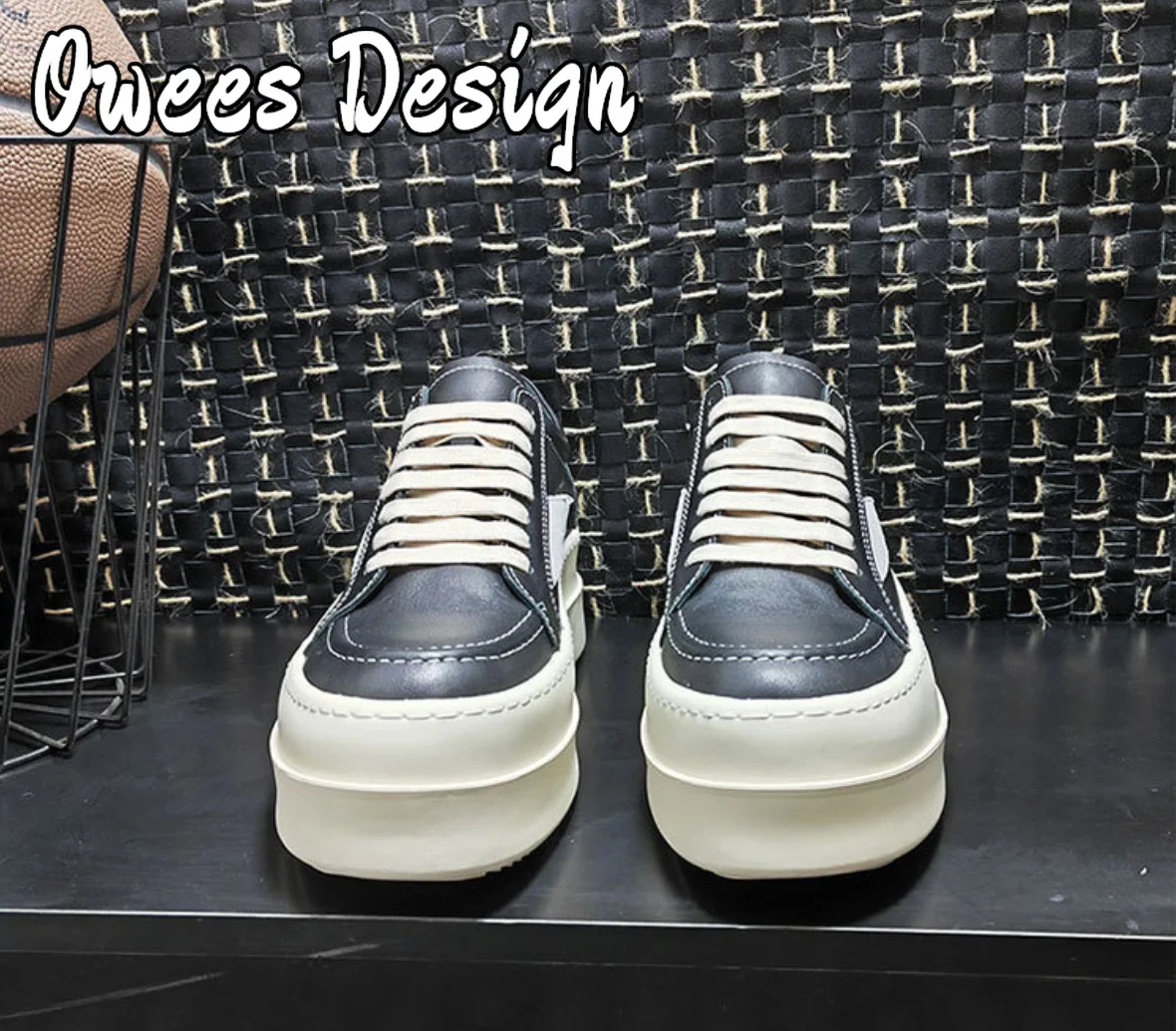 Дизайнерские мужские низкие кроссовки omenin на толстой подошве со шнуровкой из 2024