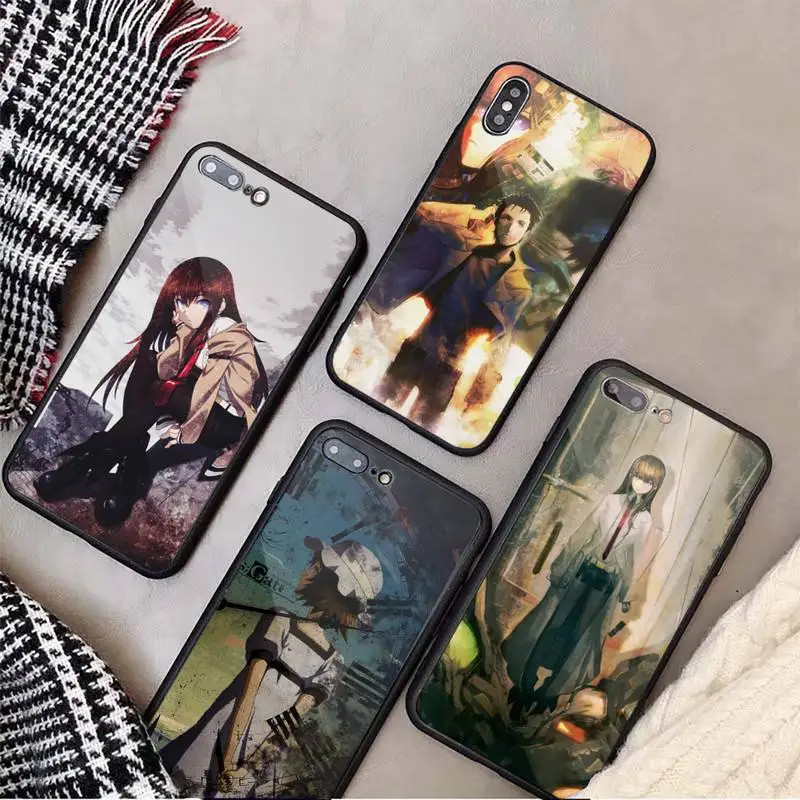 

Steins Gate Game Japan anime Phone Case Tempered glass For iphone 11 12 13 PRO MAX mini 6 7 8 plus X XS XR