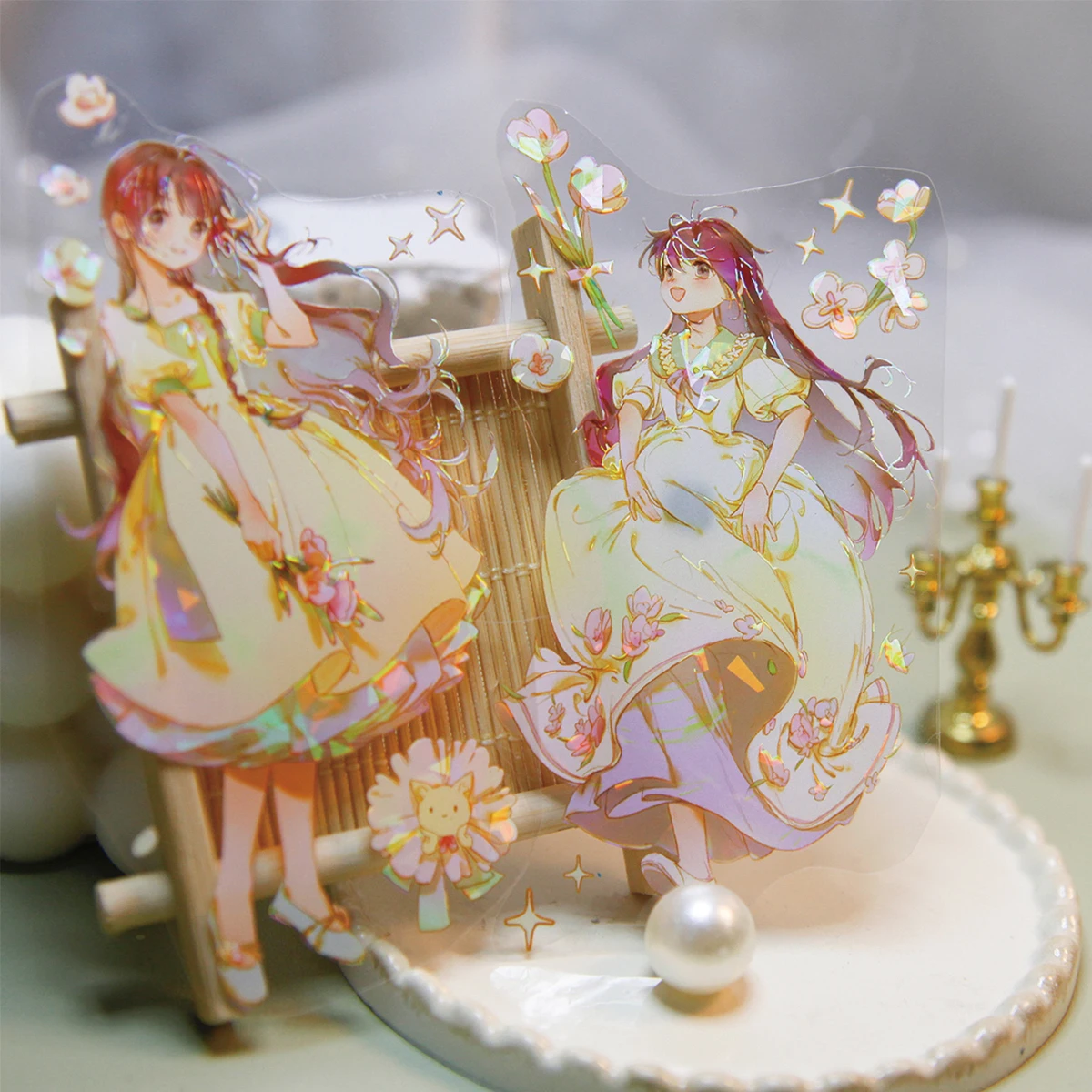 

8.7 New Cute Girl Flower Fairy Mermaid Shell Light Shiny PET Tape