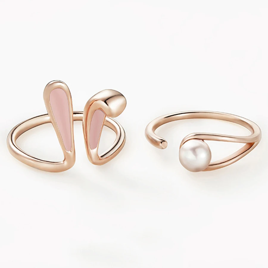 

Chic Rabbit Animal Knuckle Open Rings Women Charm Cute Animal Big Rabbit Ear And Tail Vintage Wrap Finger Rings Fashion Jewelry