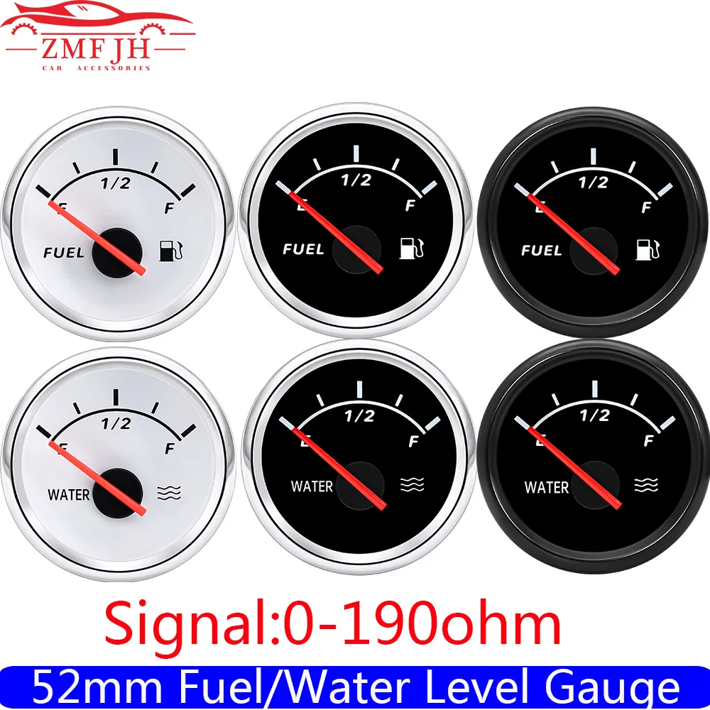 

2022 новейший 52 мм датчик уровня топлива 0-190 Ом с красной подсветкой датчик уровня воды датчик уровня топлива Измеритель для лодки автомобиля ...