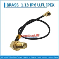 1 13 ipx u fl ipex to sma female washer nut right angle 90 degree connector rf coaxial pigtail jumper 1 13mm extend cable