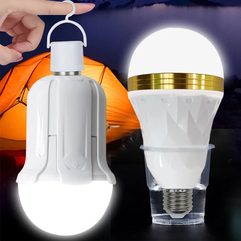 100V  Portable Spotlights Rechargeable Led Light Bulb The Smart Emergency Bulb Automatic Bright On Water Light With E27 Plug