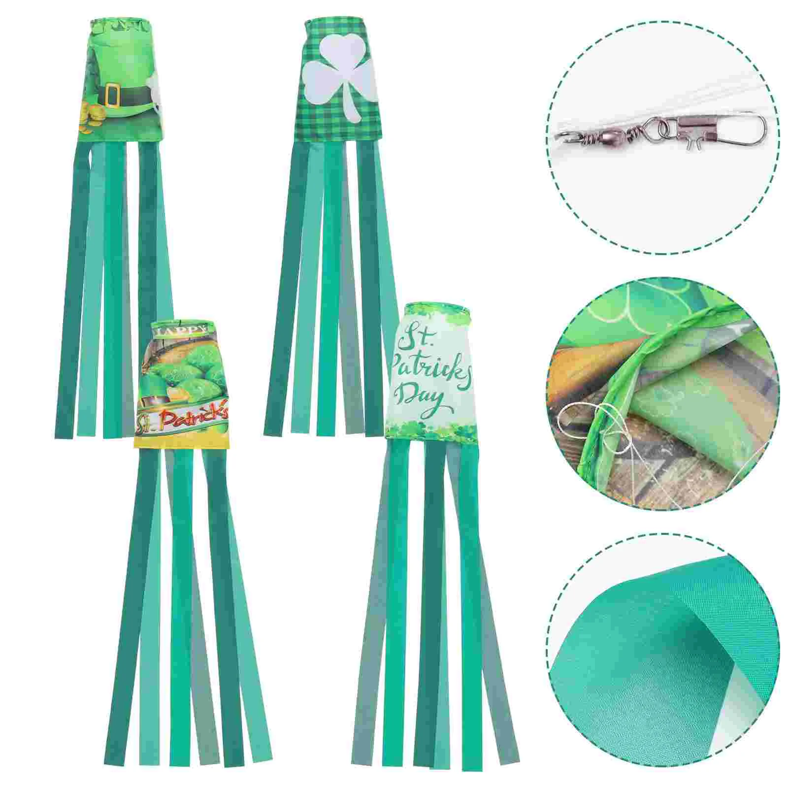 

Windsock Patrick Windsocks S Flag Hanging St Day Decorgreen Outdoor Festive Leprechaun Hat Lrishparty Decoration Backyard