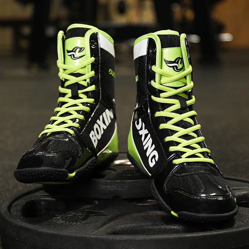 New Unisex Professional Boxing Wrestling Shoes Men's High Top Boxing Training Shoes Comfortable Breathable Fitness Sneakers Men