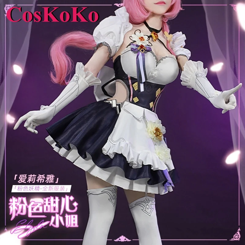 CosKoKo Elysia Косплей Аниме Игра Honkai Impact 3 костюм Miss Pink Sweetheart изящное милое платье