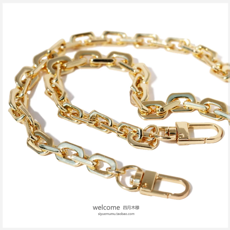 

1cm Chain High Quality Handmade Alloy Chain Metallic Cover Tape Handle Decorative Chain Bag Chain Accessories with Bag Shoulder