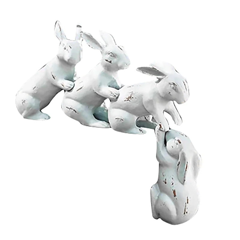 

Декор кролик, Искусственный Кролик из смолы, подвесное на краю полки или стола-для внутреннего и наружного декора
