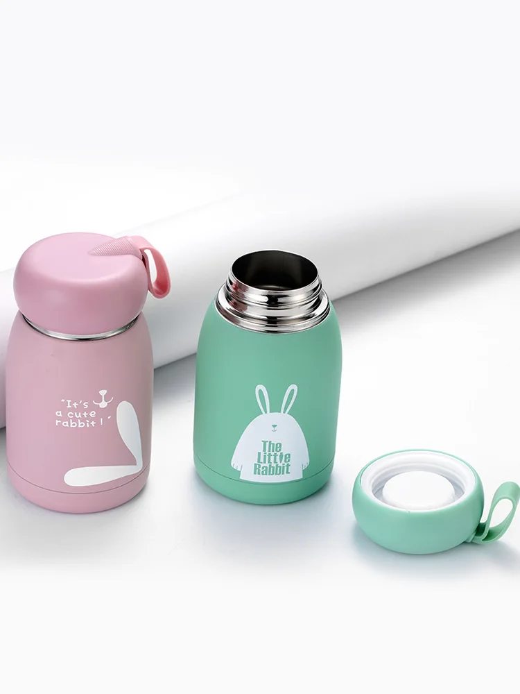Student Penguin Small Thermos Cup Children's Pot Rabbit Stainless Steel Gift Water Bottles Cute Belly Thermal Mug Drinkware |