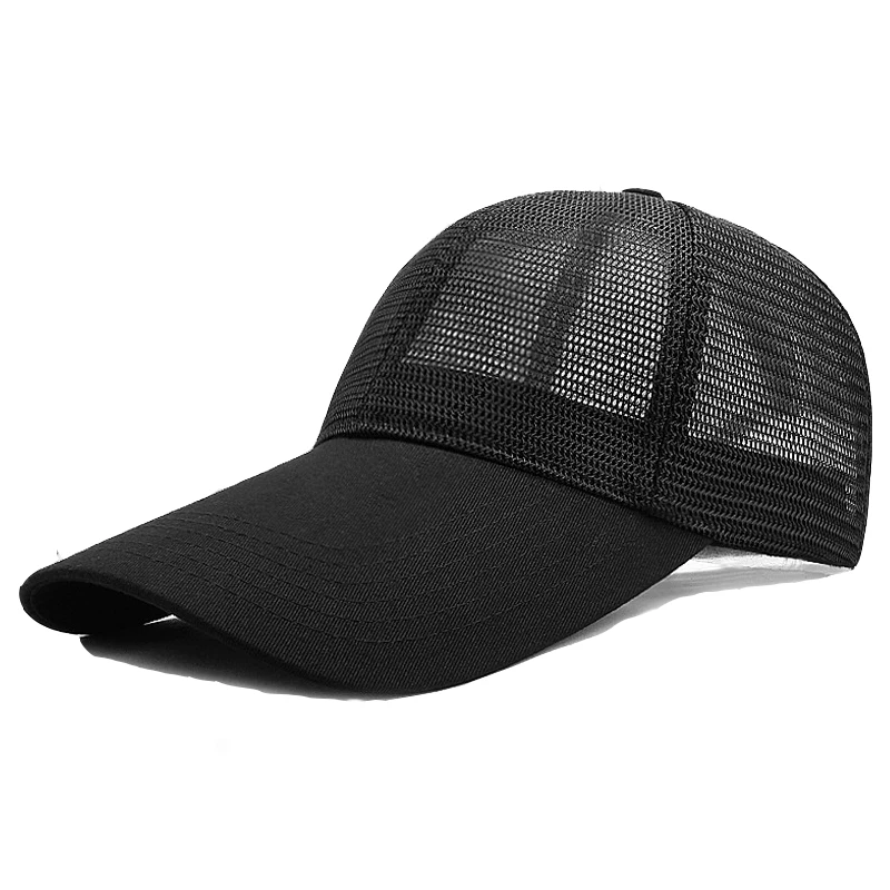 

New Big Size XXL Long Visor Trucker Hat for Men Breathable Mesh Baseball Cap Big Head Sun Caps