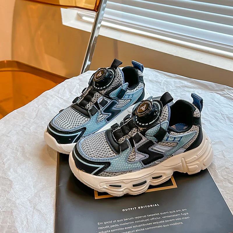 

New Cool Girls Casual Kids Shoes Summer Girls Footwear Quick Lacing Jogging Walking Trainers Girls Soft Bottom Kids Sneakers