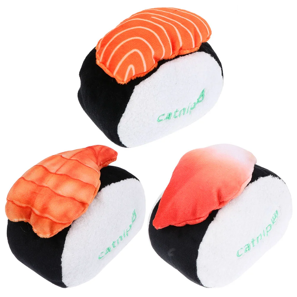 

Cat Toys Toy Catnip Plush Chew Pet Kittensushi Cats Teething Dog Chewing Indoor Diy Teaser Sound Molarstuffed Craft Pillows