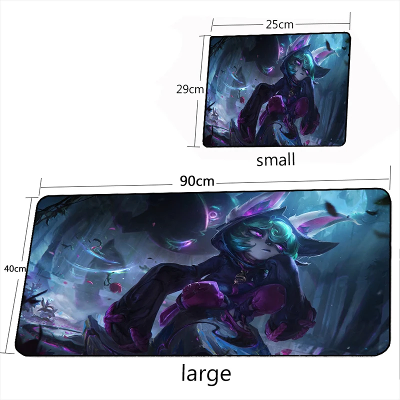 anime league of legends large mouse pad akshan vex xxl keyboard mousepads 4090cm rubber gaming desk mat for laptop gamer pad free global shipping