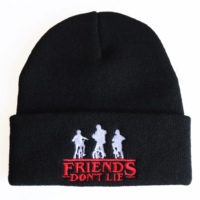 

Strange Story Friends Don't Lie Wool Hat Winter Hat Stringer Thoughts Embroidered Knit Hat สาวแฟชั่น สวยงาม handmade หมวกไหมพร