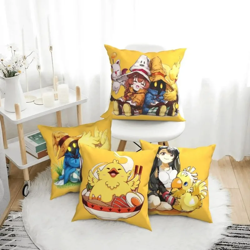 Мягкий чехол для подушки Chocobo &amp Tifa с рисунком в виде Фэнтези