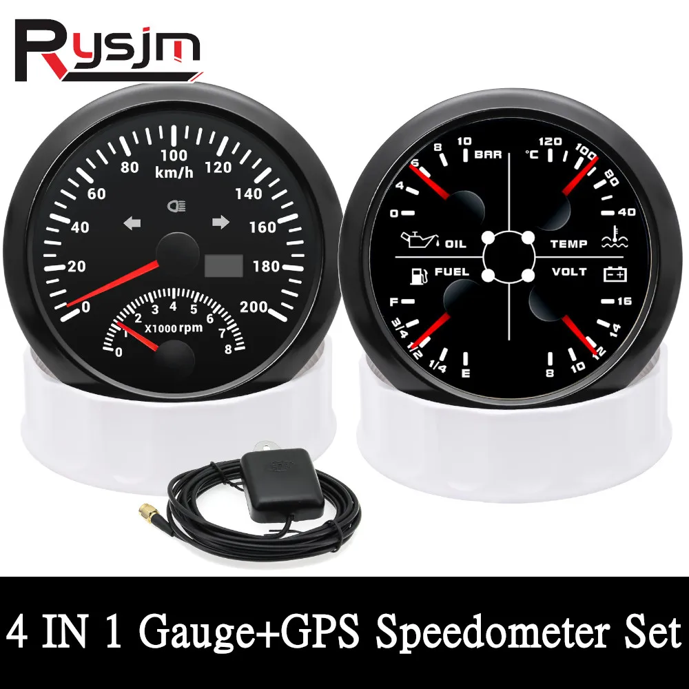 Speedometer With Tacho + 4 In 1 Fuel Level Gauge Oil Pressur