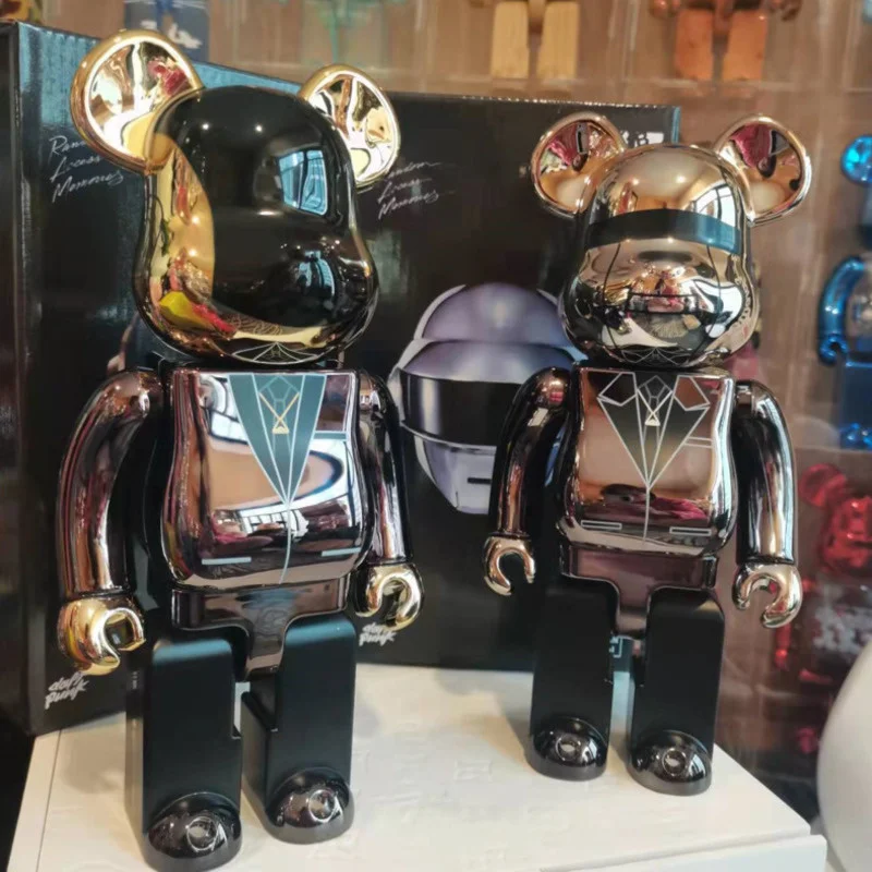 

Bearbricks 400% 1000 Cyberpunk Daft Punk Joint Bright Violence Bear Brick Figure Model Collection Sculpture Statue Ornaments