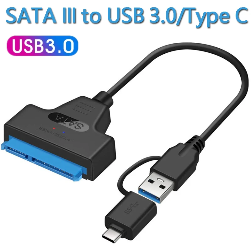

Адаптер SATA 22 Pin 2,5 дюйма на USB 3,0 и Type-C