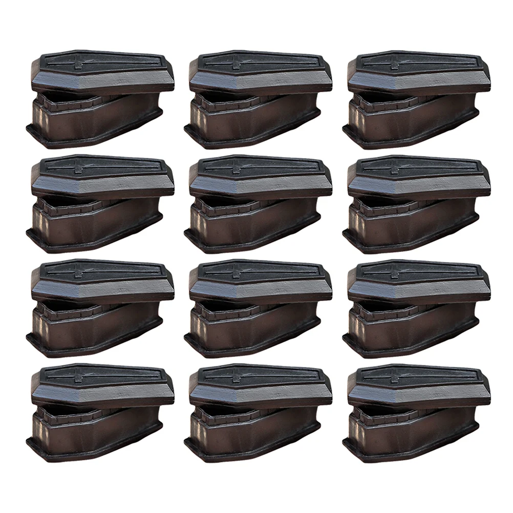 12 Pcs Coffin Model Prank Prop Plastic Fake Halloween Decorations Gifts Candy Box