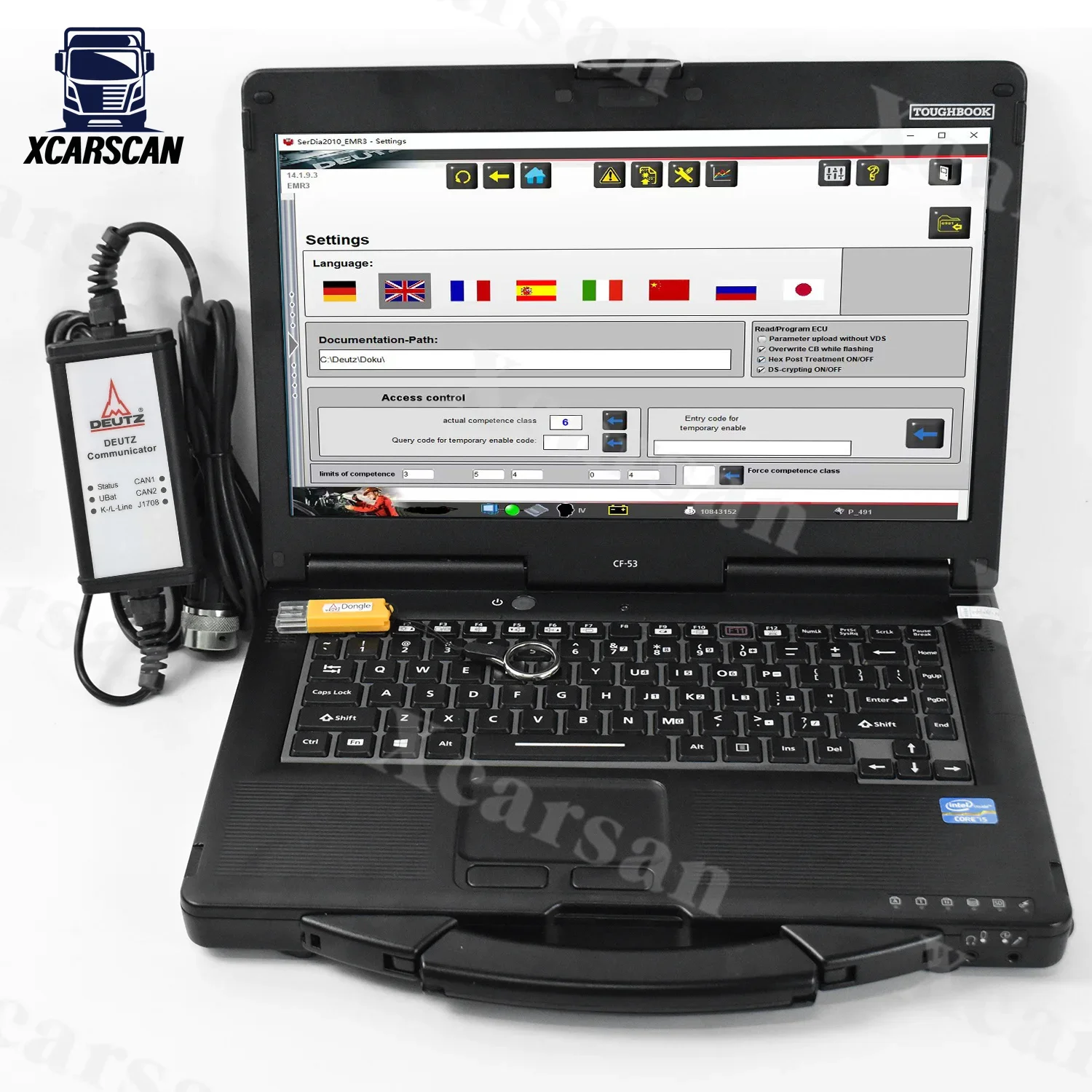 Для ноутбука Deutz serdia2010 CF53 decom Dongle EMR4 6 коммуникатор двигателя грузовик для
