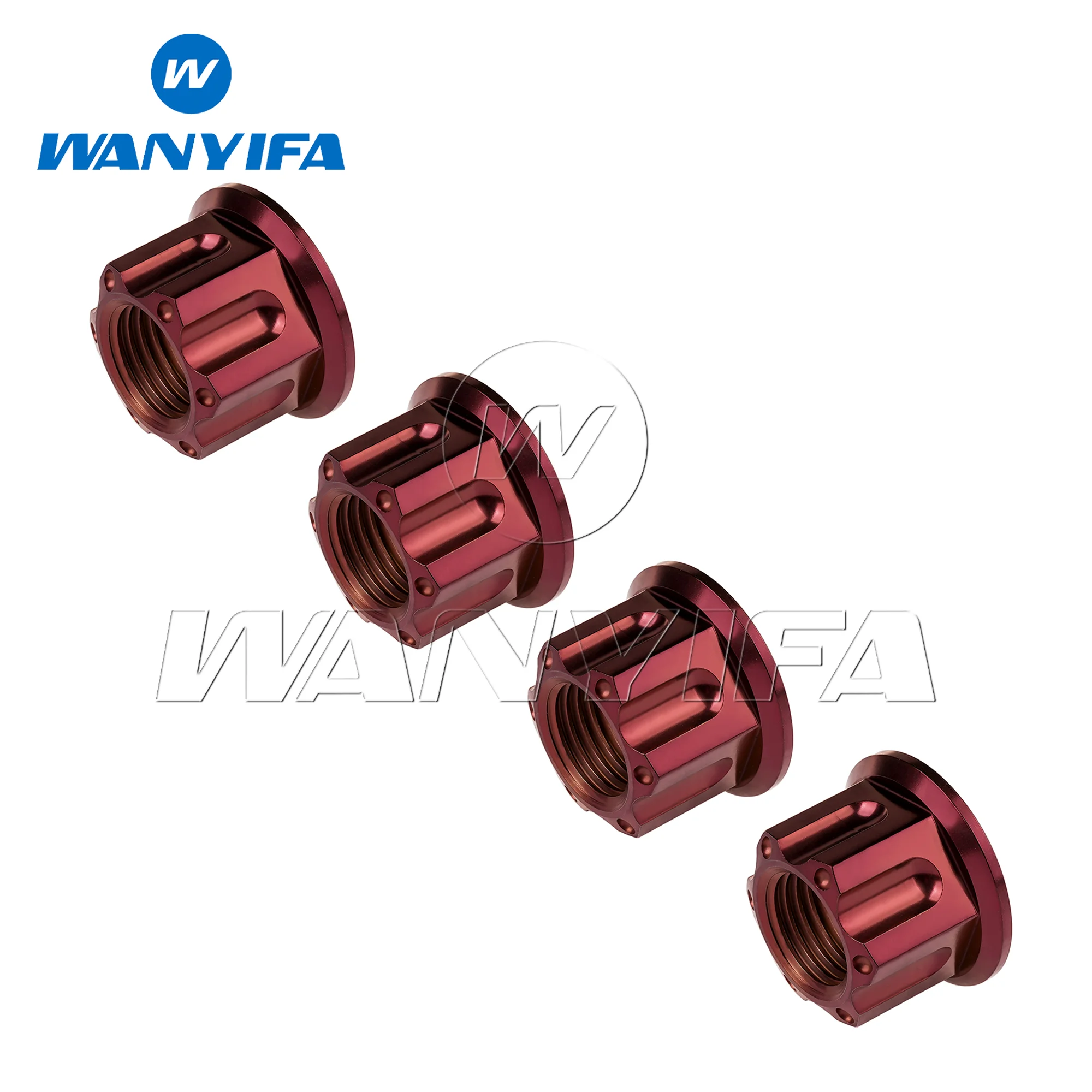 Фото Гайки из титанового сплава Wanyifa Grade 5, M6, M8, M10, M12 (шаг 1.25 мм), M14, M16 (шаг 1.5 мм), шестигранные фланцевые гайки Torx, крепеж для мотоциклов, 4 шт. №1