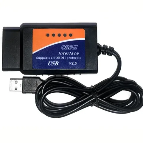 Инструмент сканирования кодов OBD2 USB ELM327 V1.5 Поддержка протоколов OBD2 ELM 327 USB V1.5 Автомобильный диагностический кабель для системы Windows 7 8 XP