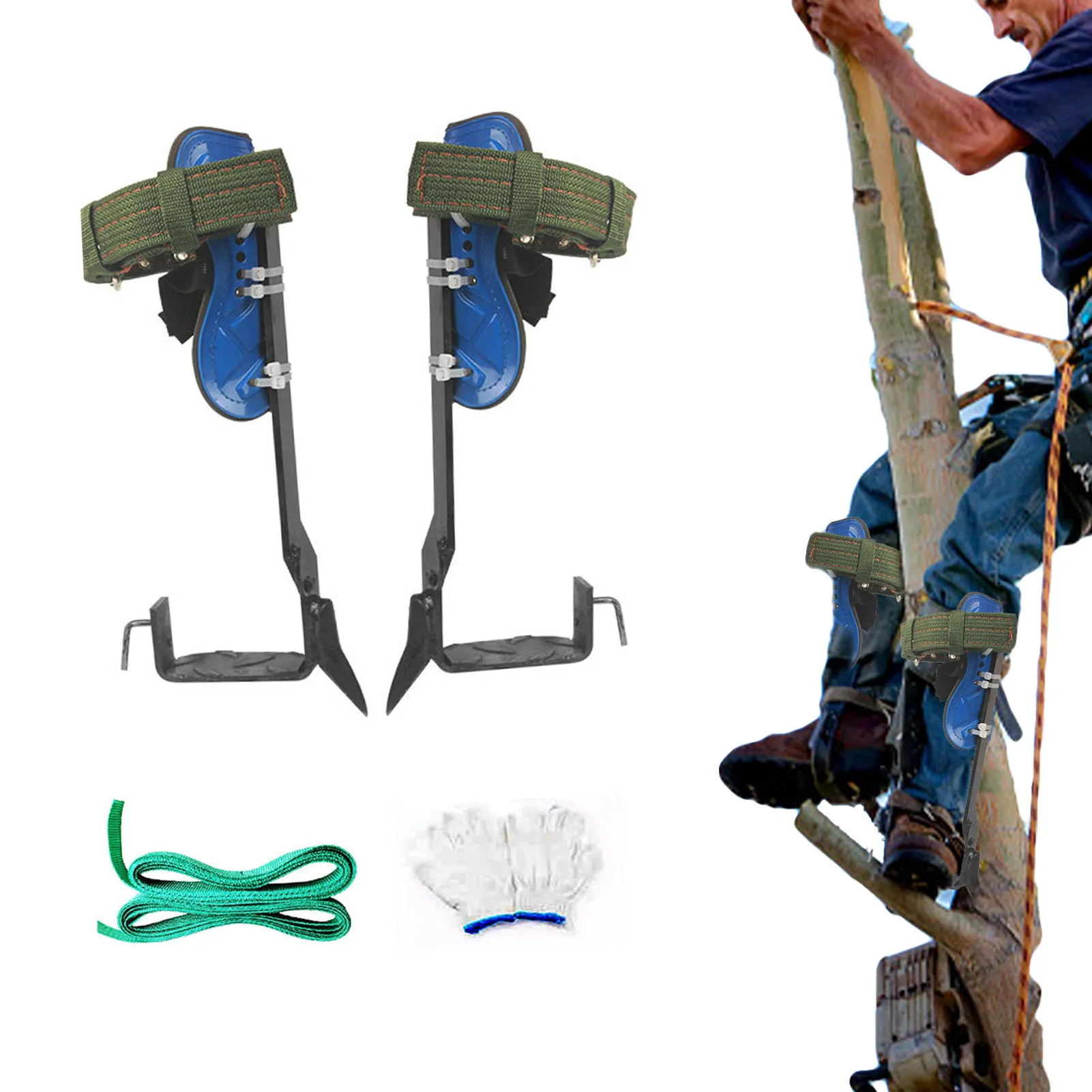 

Tree Climbing Set With Safety Belt Strong Load-bearing Capacity Tree Climbing Gaff S Set Outdoor Camping Accessories