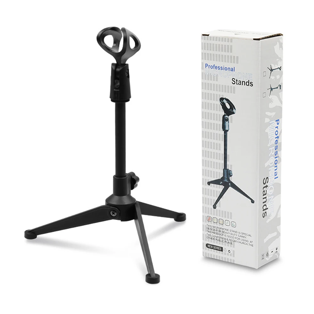 

Adjustable Microphone Stand Desktop Tripod Portable Mic Holder Bracket Clip Table Stand Mic Clip Holder Bracket Lightweight