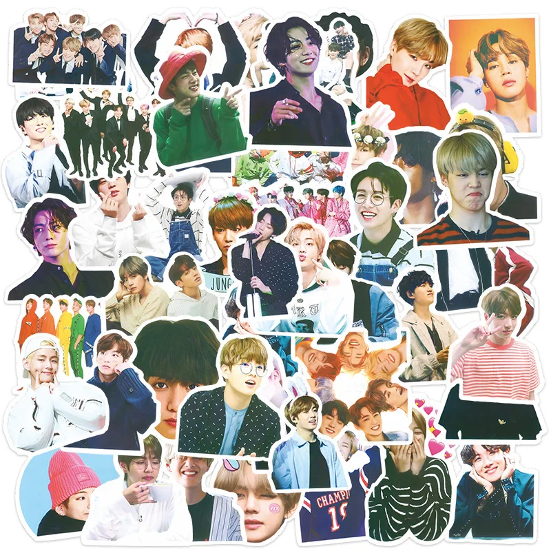 

50Pcs Stickers Kpop Kawaii DIY Diary Album Planner Stickers Stationery Waterproof Laptop Trunk Decoration Sticker