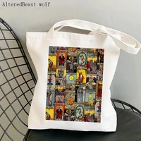women shopper bag magic the major arcana of tarot witchy tarot card witchy bag canvas shopper bag girl shoulder lady bag