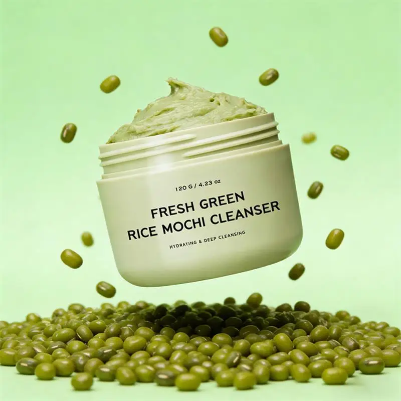 Фото Очищающее средство для лица Rice Mochi Green Bean, глубоко очищающий и увлажняющий скраб для контроля жирности пор, корейская косметика №2