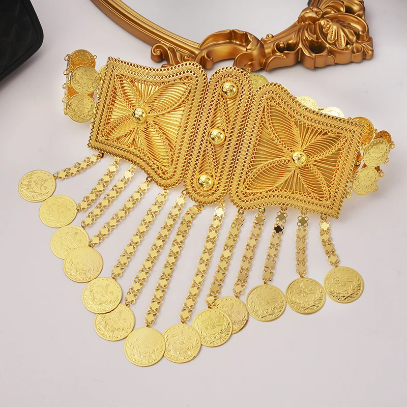 Курдские ювелирные ремни с монетами золотые оттоманки тотемные кисточки цепочка