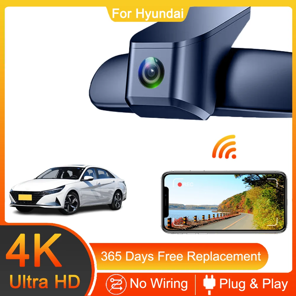 For Hyundai Elantra Sonata LAFESTA Front and Rear 4K Dash Cam for Car Camera Recorder Dashcam WIFI Car Dvr Recording Devices