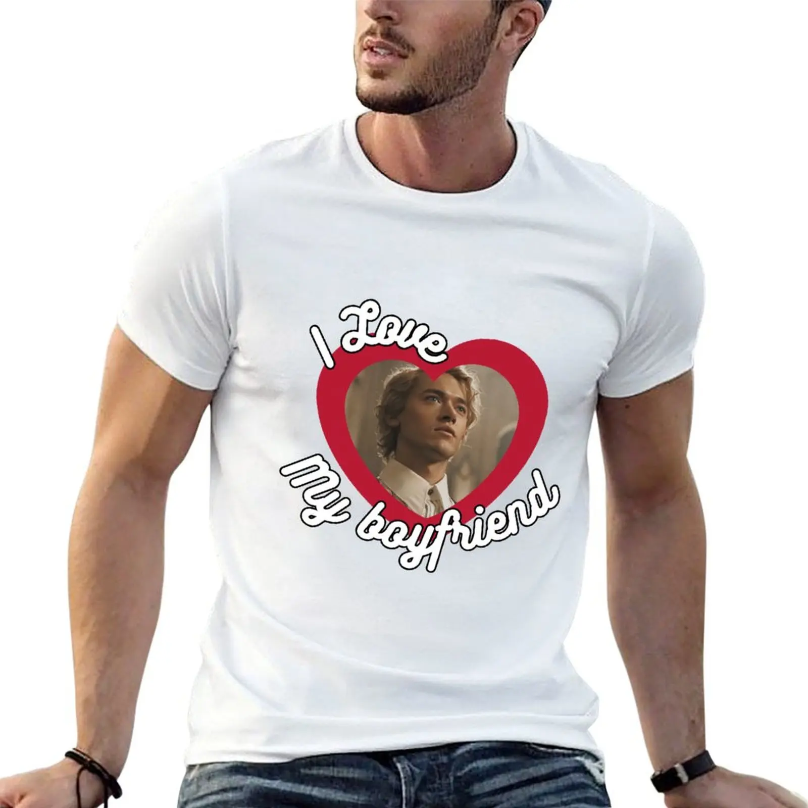 Фото Футболка I love my boyfriend Tom Blyth Coriolanus Snow, мужские футболки, набор белых мужских футболок, высококачественные футболки класса люкс №1