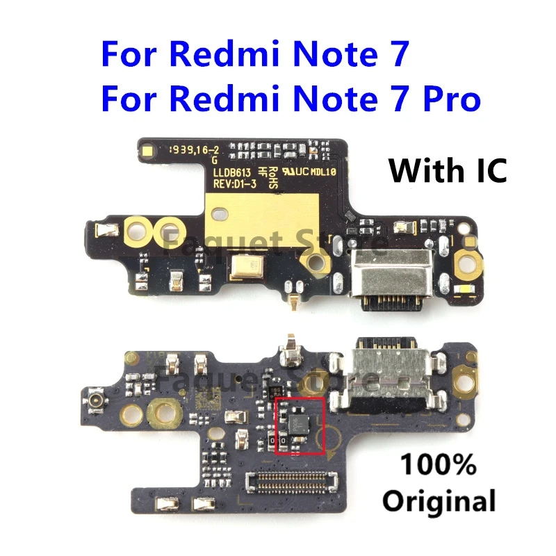 

Original Working Charging Board For Xiaomi Redmi Note 7 Note7 Pro USB Plug Charge Charger Dork Connector Microphone Flex Cable