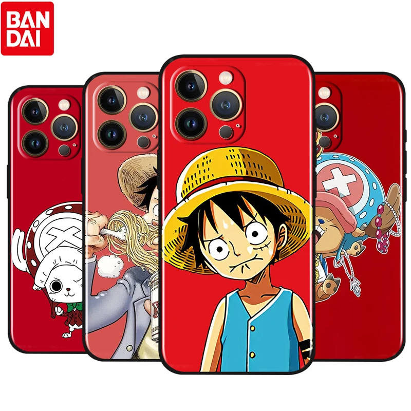 

Cartoon One Piece Cute For Apple iPhone 13 12 11 Pro Max Mini XS Max X XR 6 7 8 Plus 5S SE2020 Soft Black Phone Case Fundas Capa